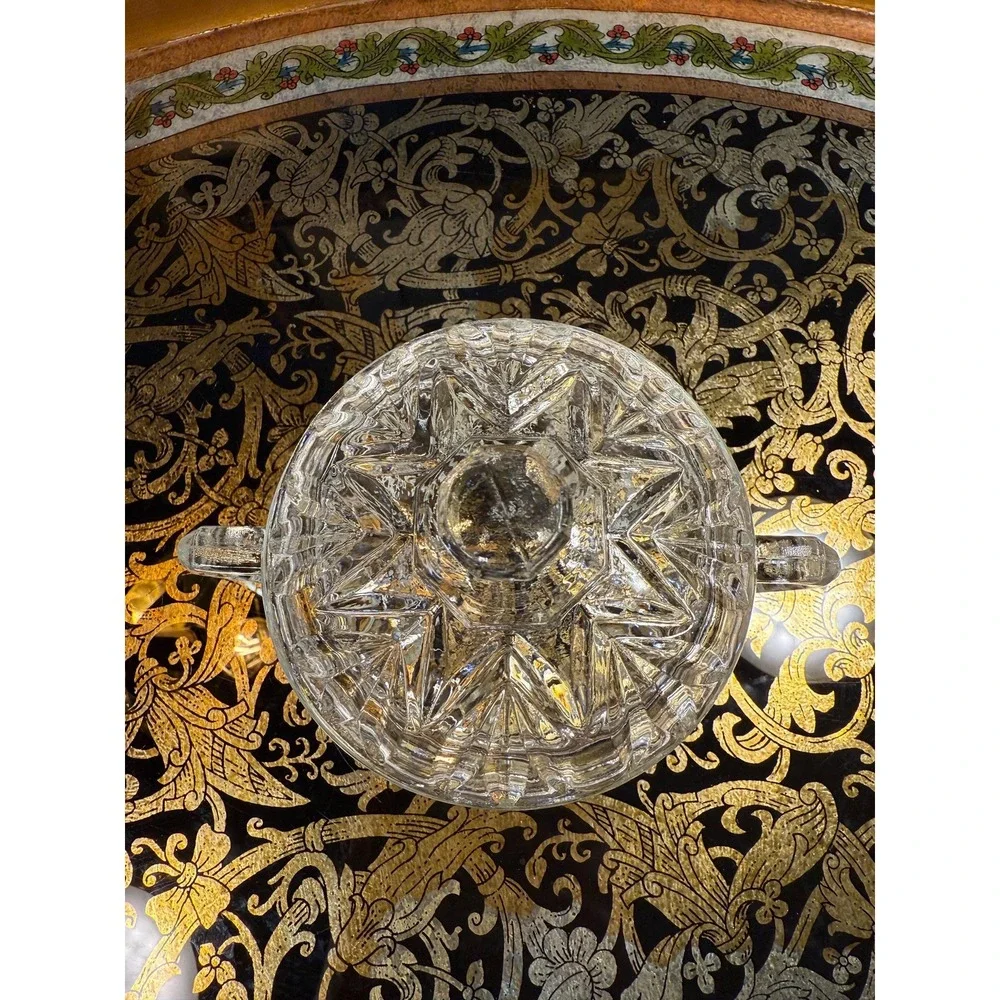 Vintage Anchor Hocking Prescut‎ Lidded Jar: Star of David Candy Dish